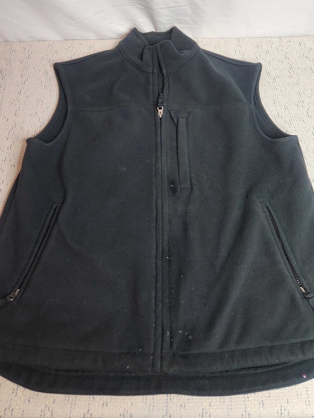 Duluth Trading Co Black Fleece Vest Mens L Full Zip Workwear Outdoor Layer